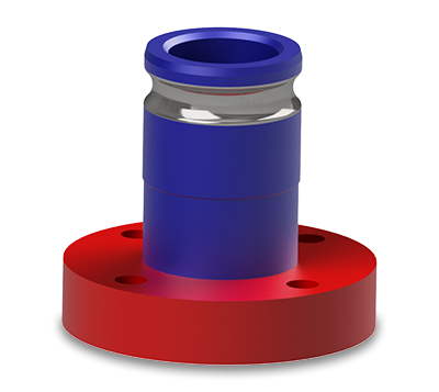 3 inch x 2-1/2 inch Quick Connect Flanged Adapter, UHMWPE Flange with Reinforced Adapter