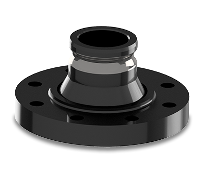 4 inch x 3 inch Quick Connect Flanged Adapter, UHMWPE Flange with Reinforced Adapter