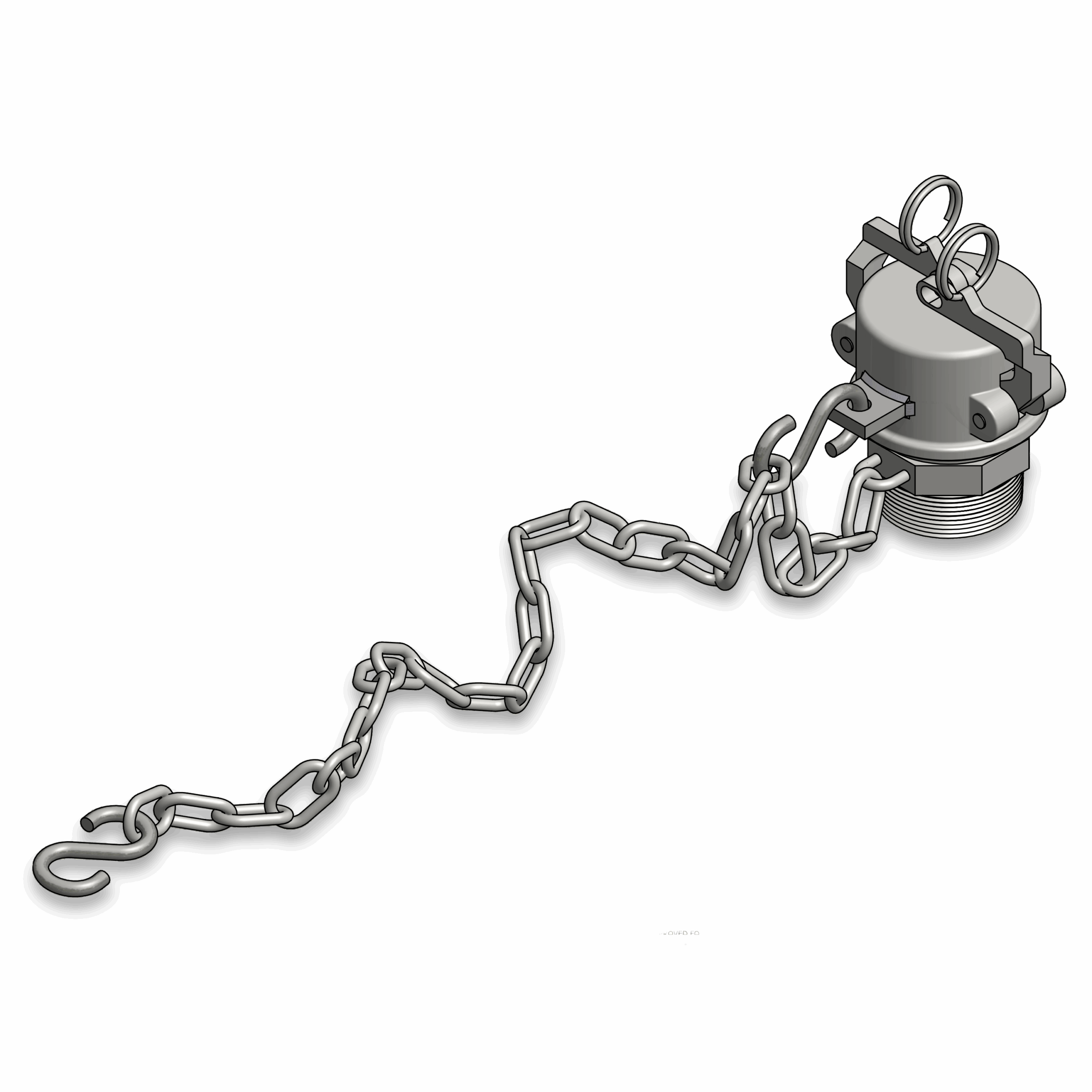 2-Inch Thread On Ductile Iron Top Fitting Assembly, Viton GF-600S Gasket