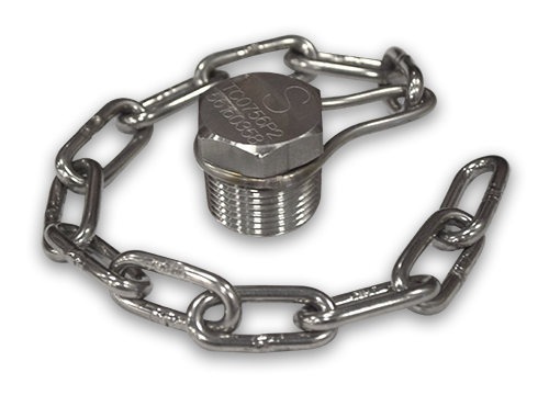 3/4-Inch Stainless Steel Plug with Stainless Steel Swivel Link