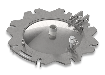 20-Inch 8 Bolt Stainless Steel/ Carbon Steel Manway Cover with 2 Pipe Nipples, Union Tank Arrangement