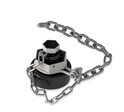 4-Inch Nylon Bottom Outlet Cap, with Stainless Steel Chain