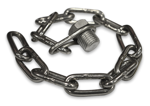 1/4-Inch Stainless Steel Plug Assembly with Stainless Steel Chain and Split Ring