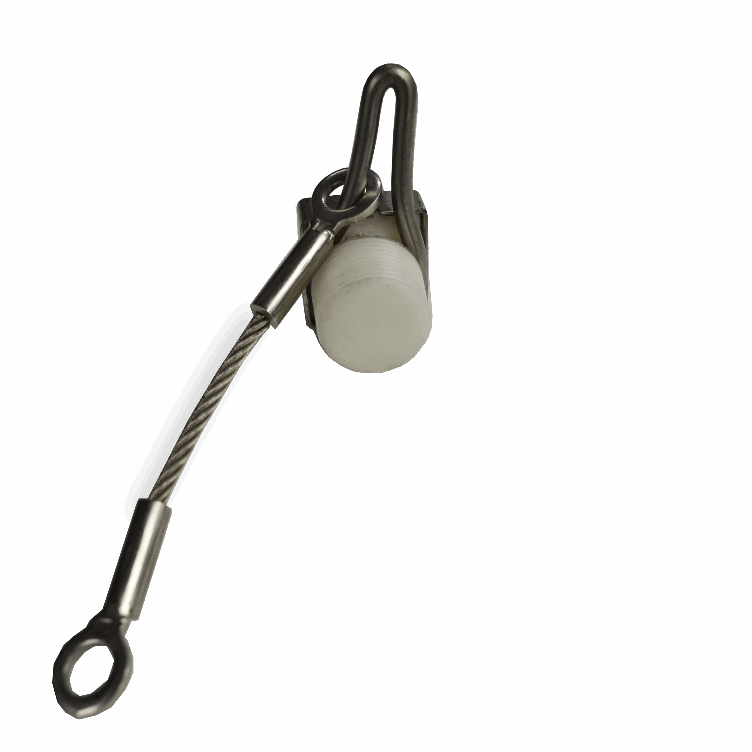 1-Inch Nylon Plug Assembly with Seal Hole and Stainless Steel Cable